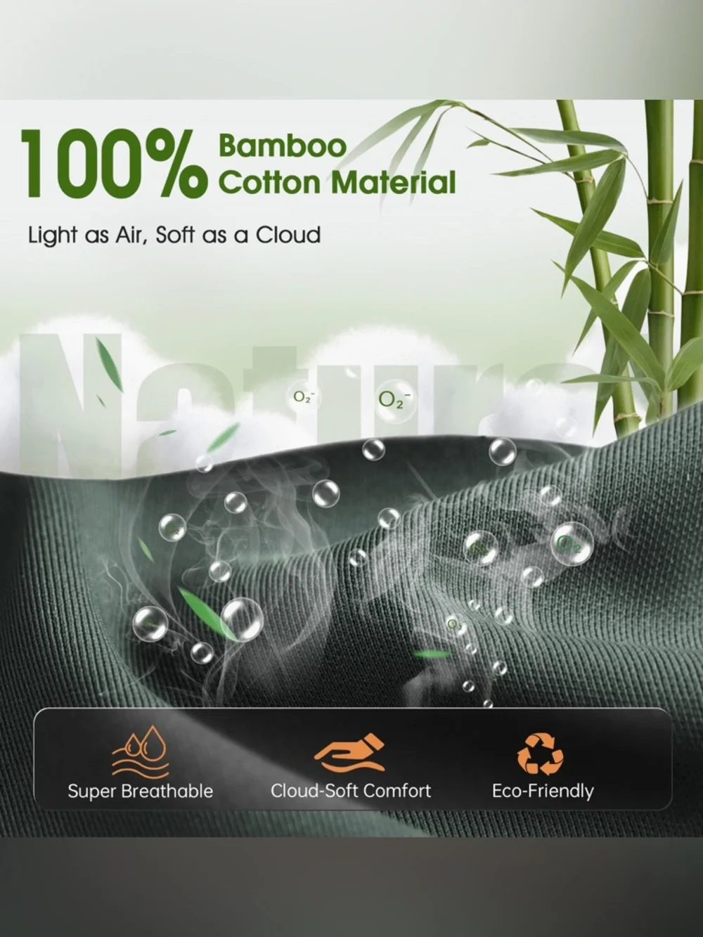 Bamboo Cotton Soft Sleep Mask with Adjustable Headband,